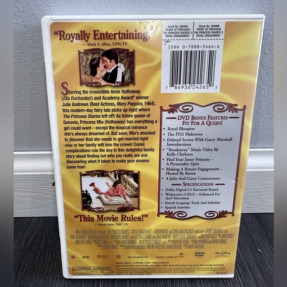 Princes diaries 2 DVD - great condition - Picture 3 of 3